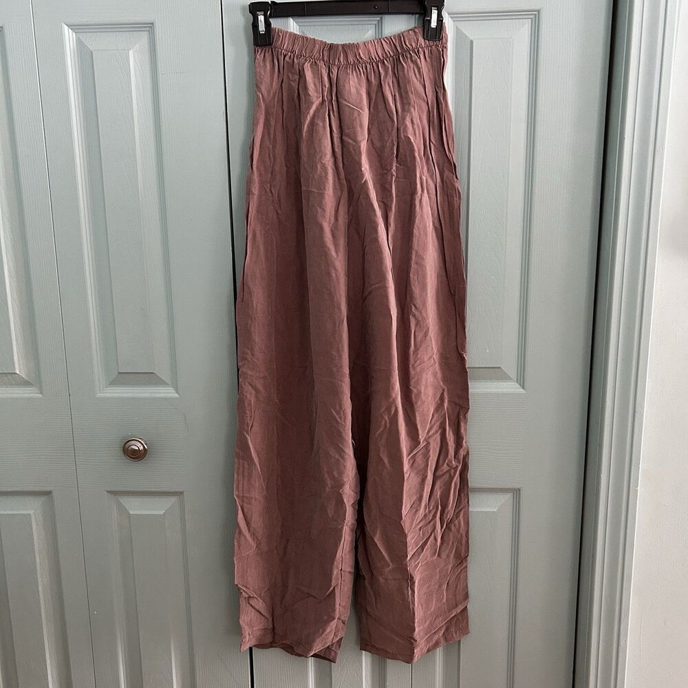 Basement Womens Boho Hippie Paperbag Pants Large Wide Legs Elastic Waist
